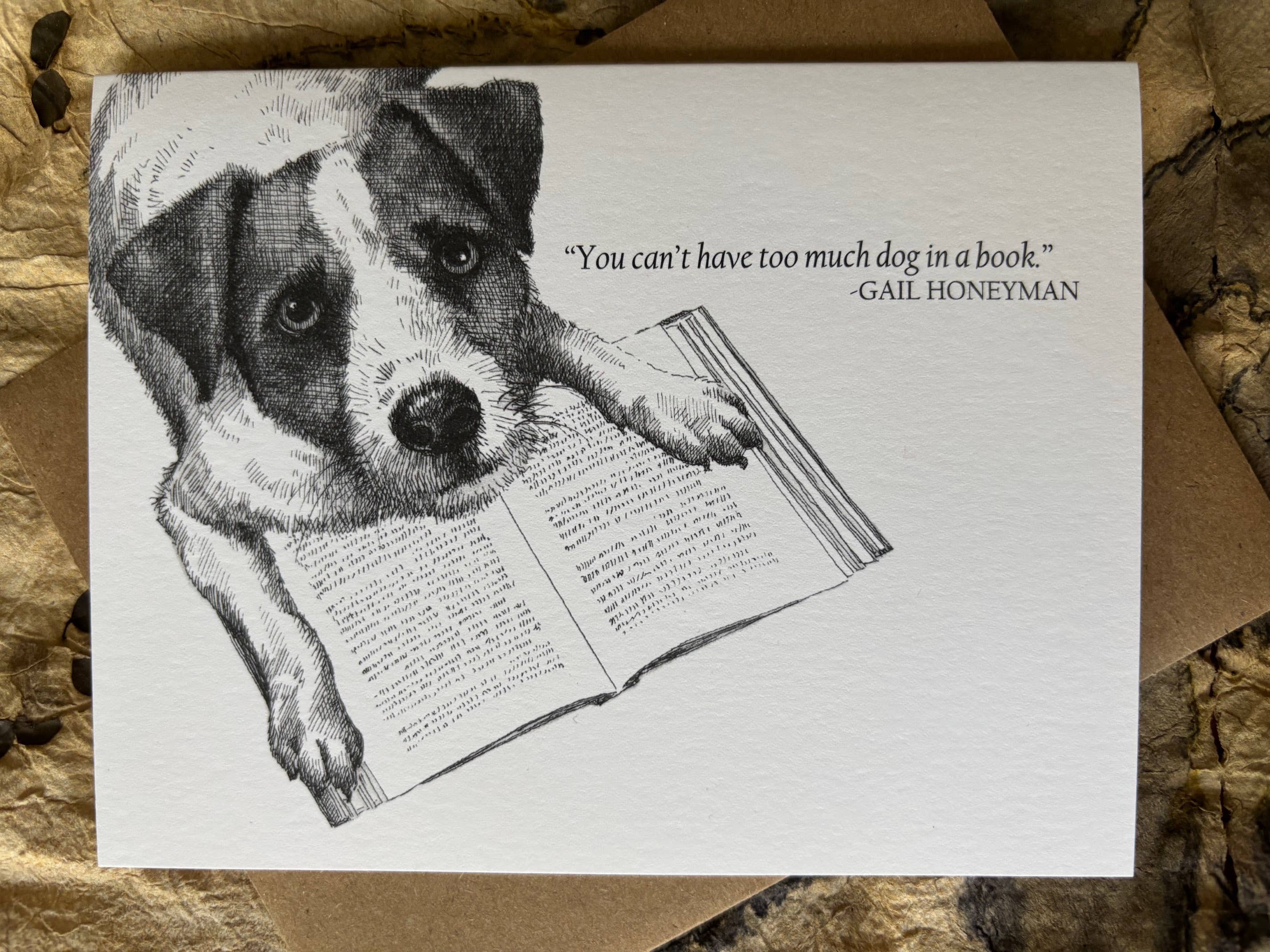 Books & Beasts Dog Book Fun Notecard, photo 3 of 3