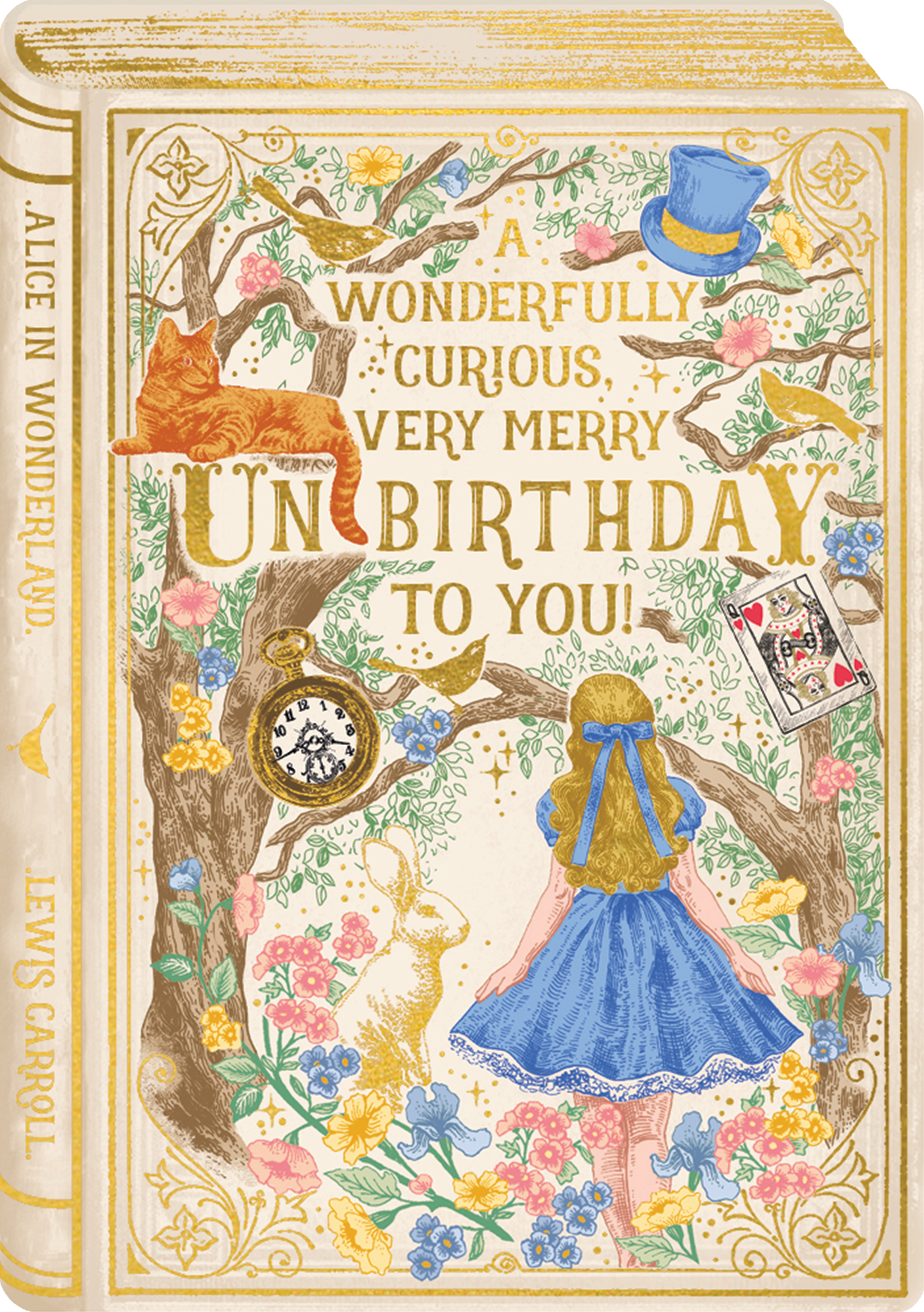 STORYBOOK ALICE WONDERLAND BIRTHDAY GREETING CARD ART FILE