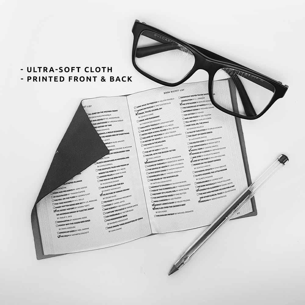 Book Bucket List Lens Cloth | Microfiber Gift for Readers, photo 2 of 5