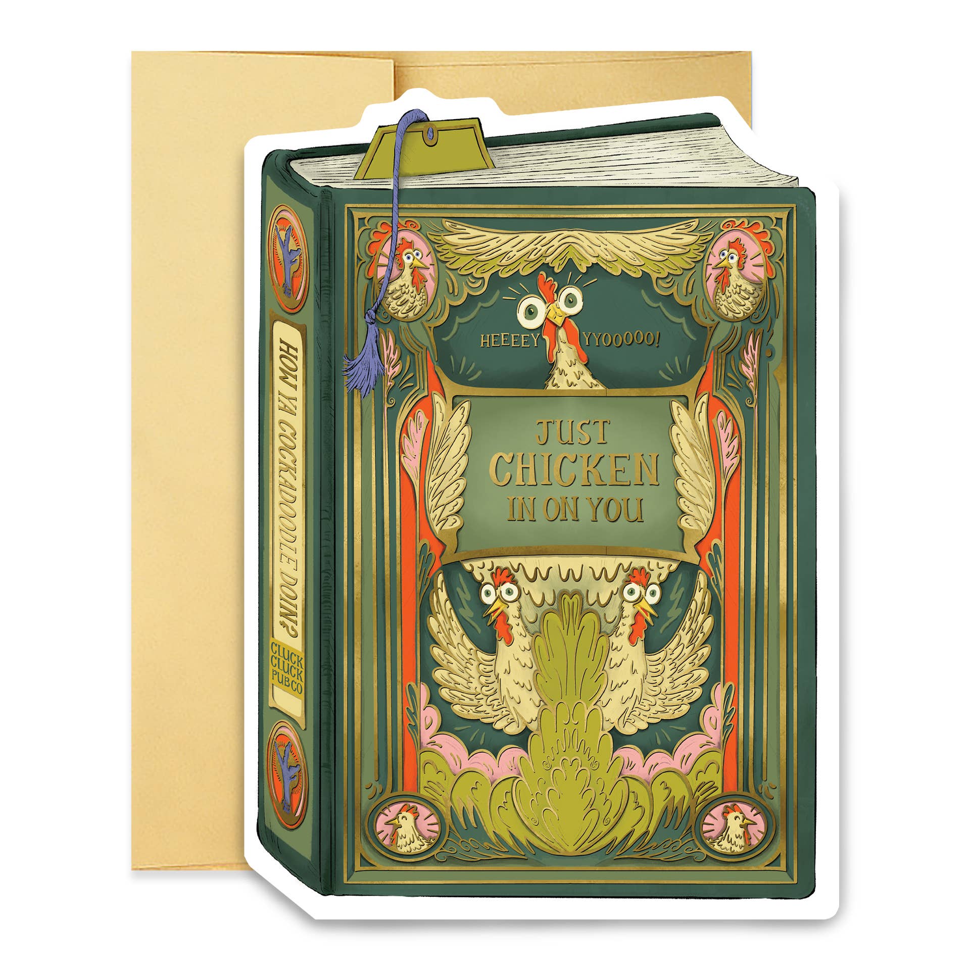 Chicken In On You Book Cover Diecut Card, photo 2 of 2