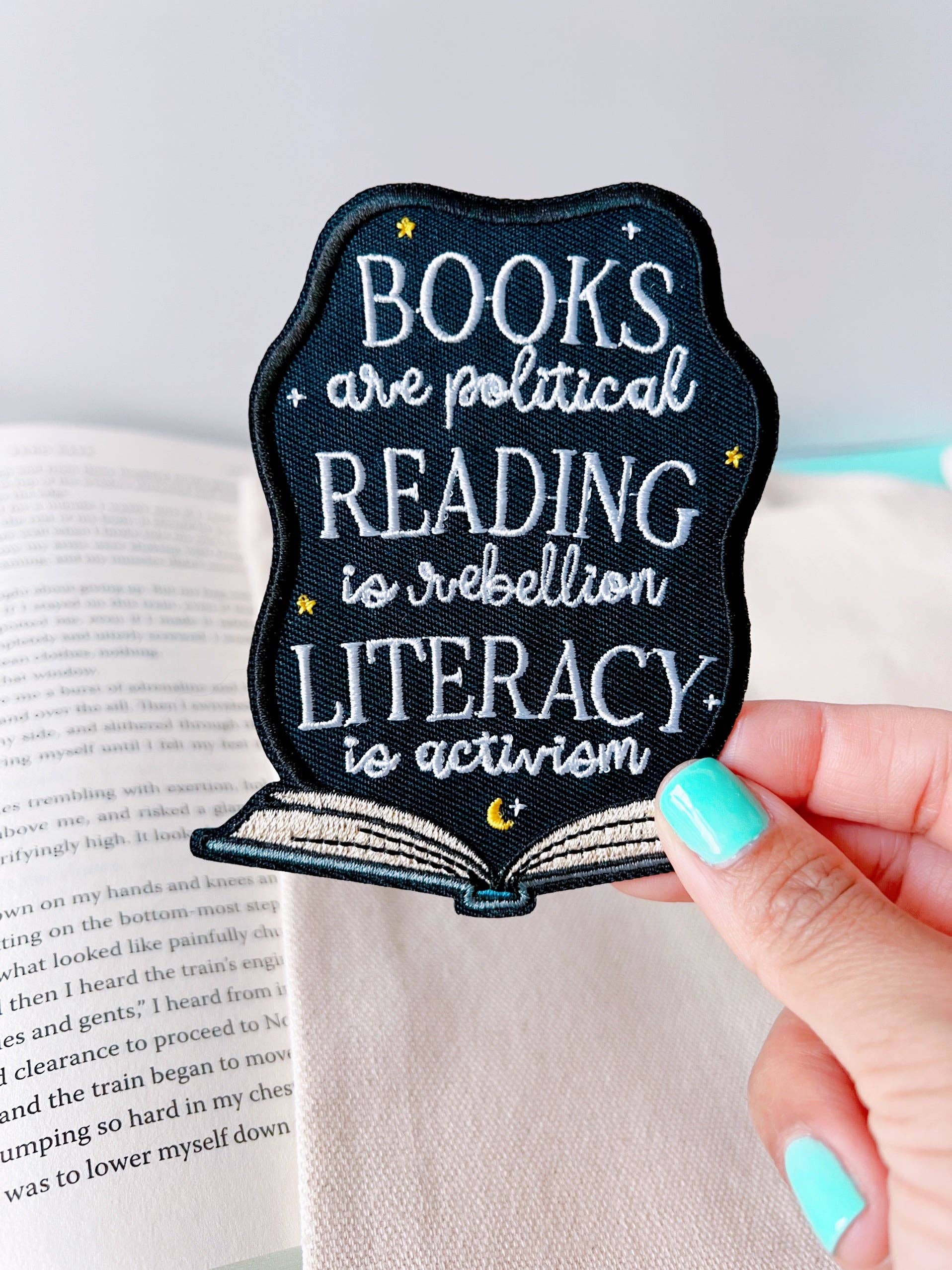 Books Are Political Iron On Patch, photo 1 of 3