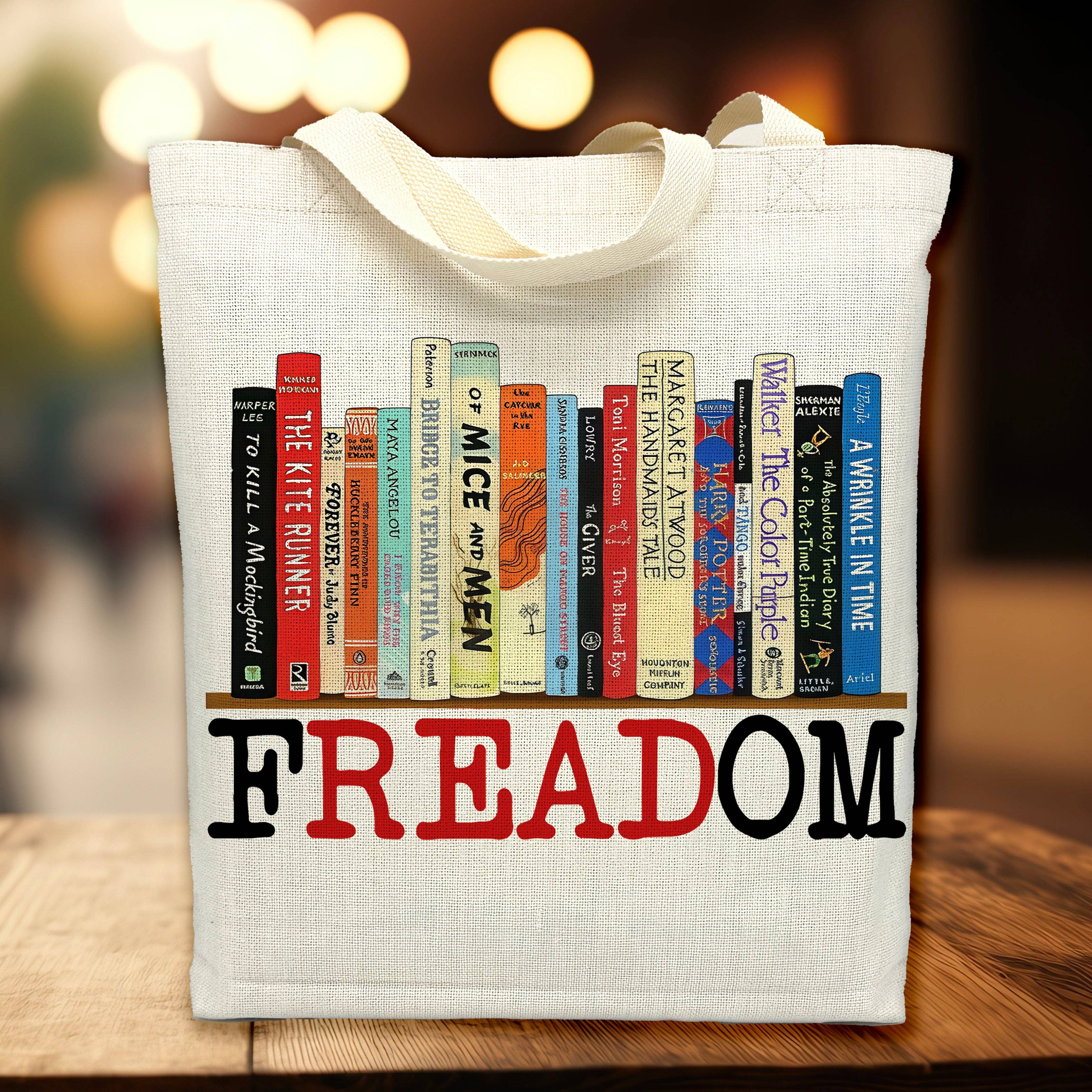 FREADOM Book Lover Tote Bag - Banned Books, photo 2 of 3
