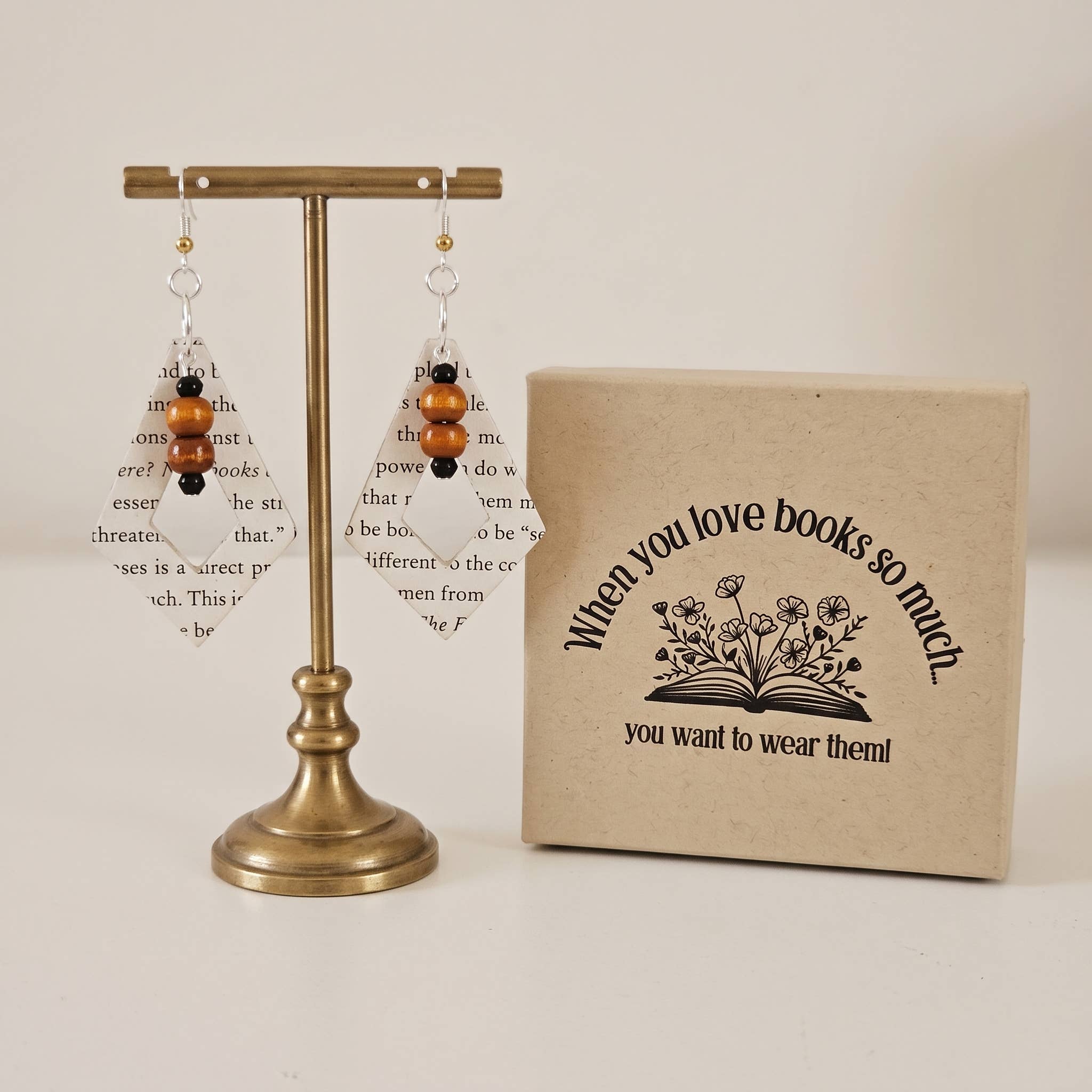 Book Page Dangle Earrings, photo 6 of 7