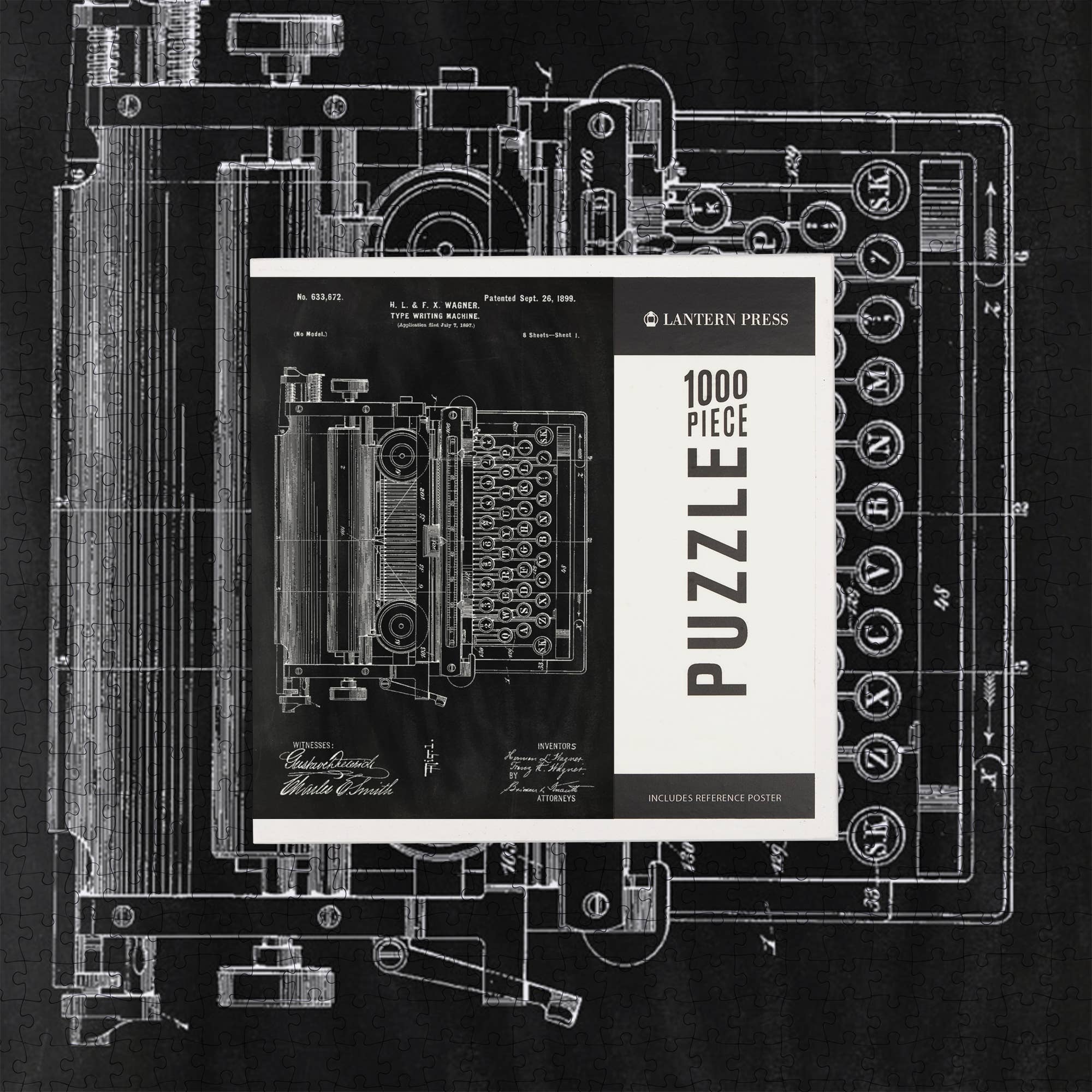 1000 PIECE PUZZLE Blackboard Patent, Typewriter, photo 7 of 7