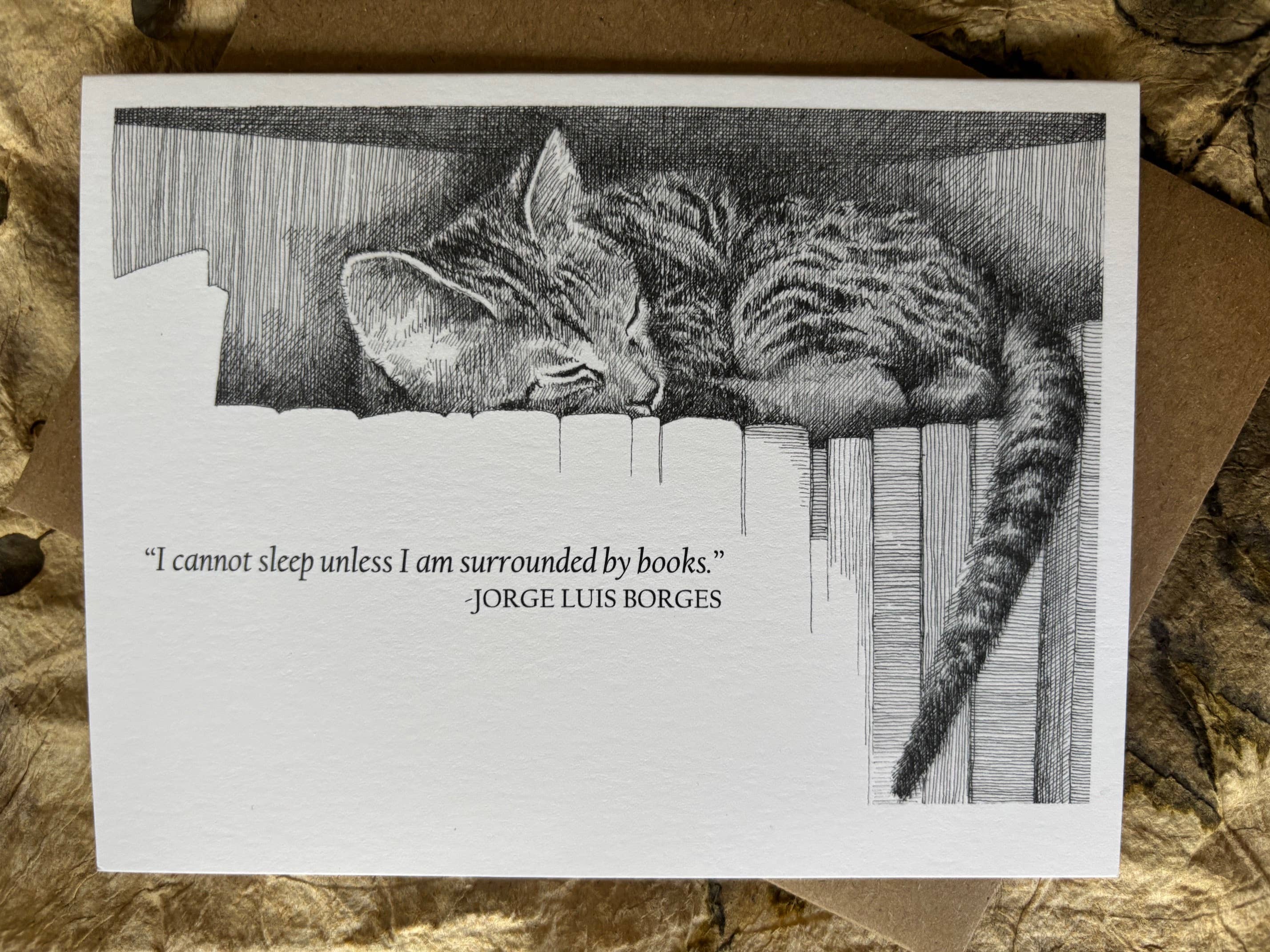 Books & Beasts Cat Book Fun Notecard, photo 3 of 3