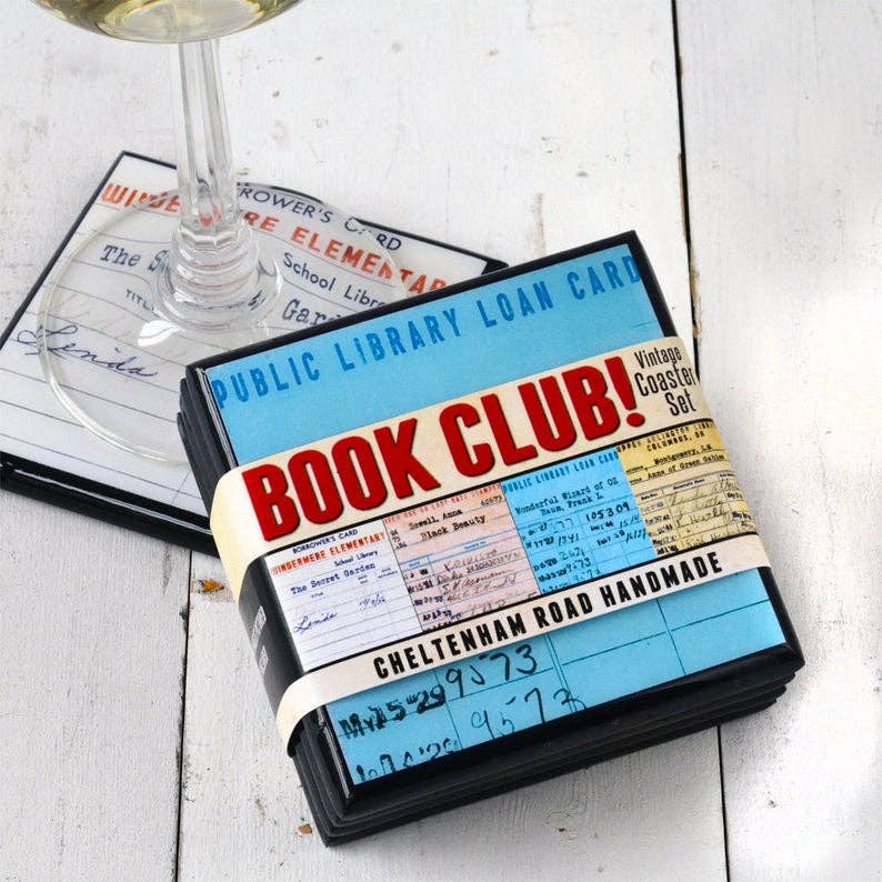 Vintage SPL Library Card Coaster Set, photo 1 of 2