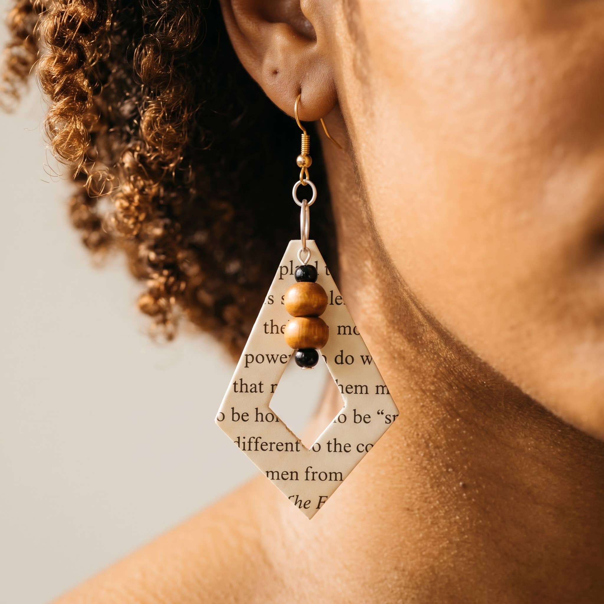 Book Page Dangle Earrings, photo 3 of 7