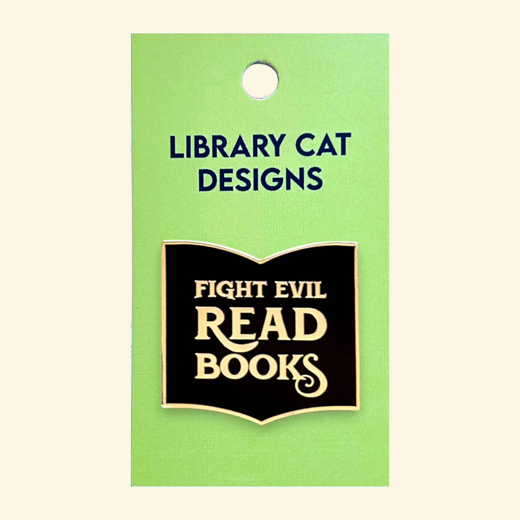 Fight Evil Read Books Enamel Pin, photo 2 of 2