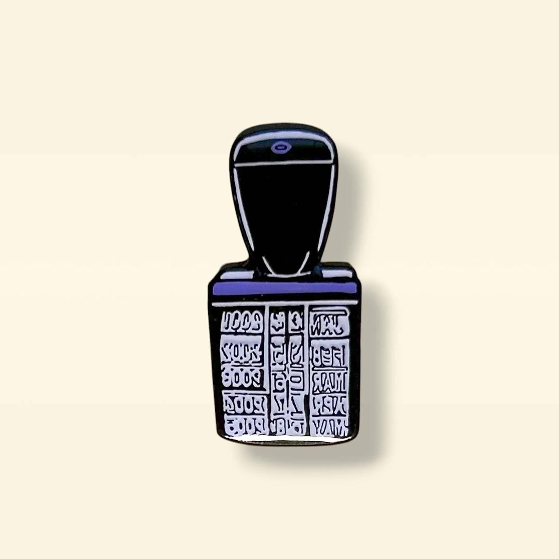 Cute Purple Date Stamp Enamel Pin, photo 1 of 2