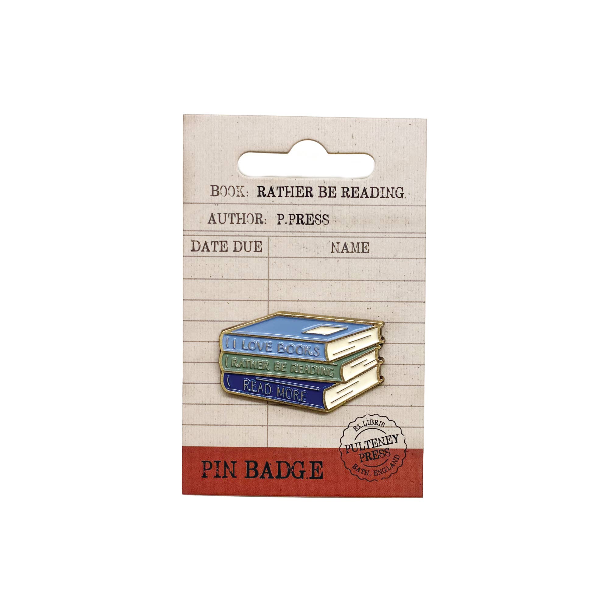 Metal Pin Badge Rather Be Reading Literary Books, photo 2 of 2