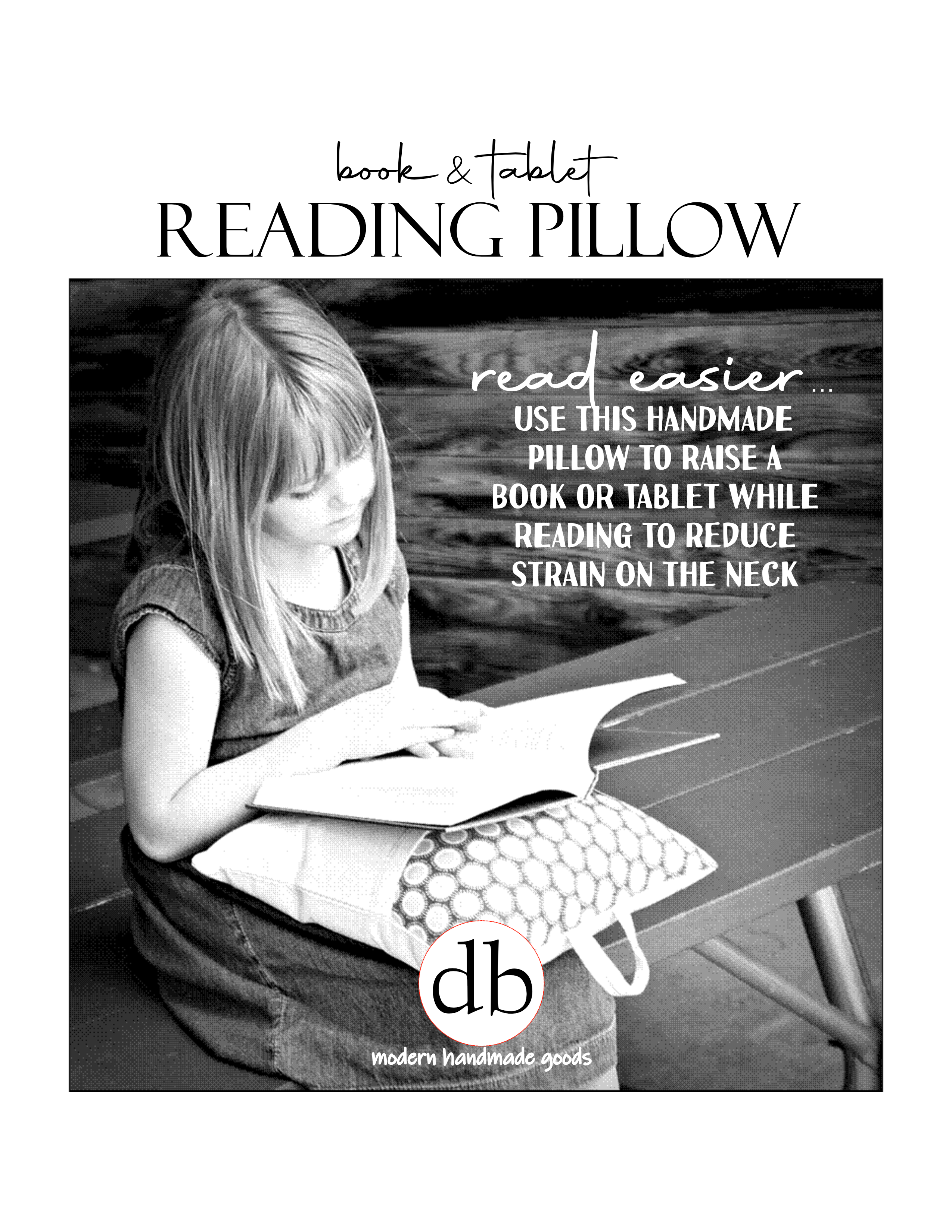 I'm With the Banned, Reading Pillow, b/w ticking, photo 3 of 5