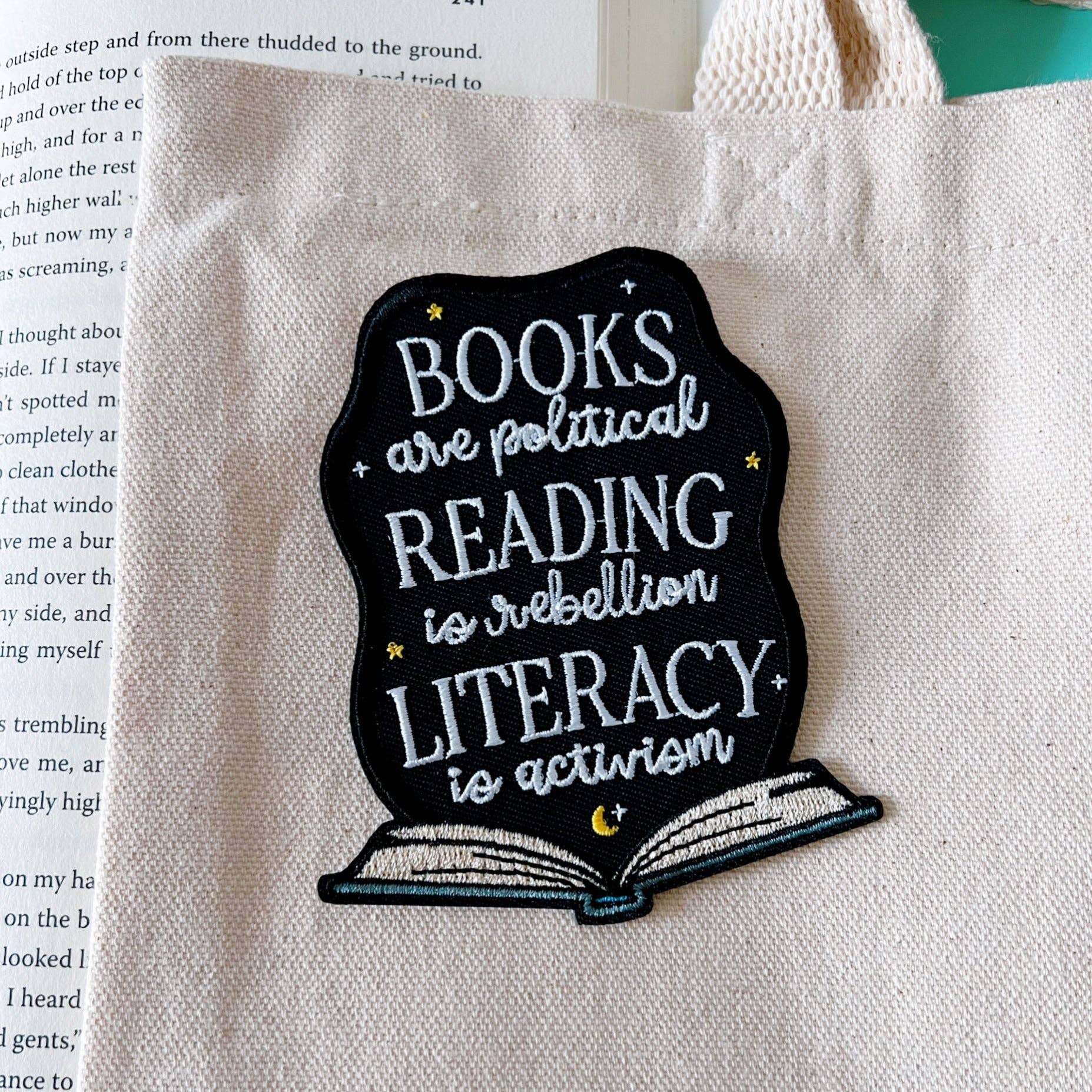 Books Are Political Iron On Patch, photo 2 of 3