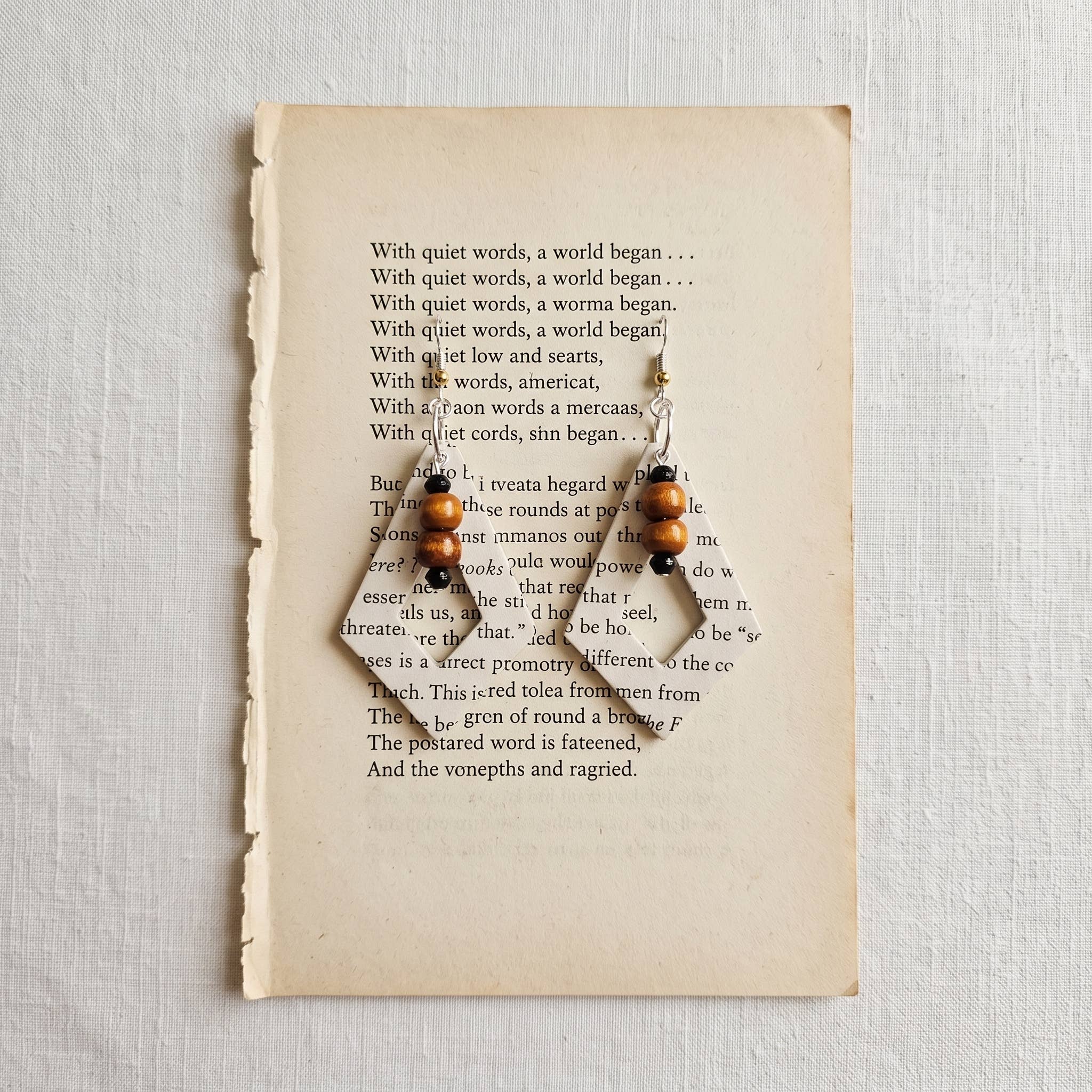Book Page Dangle Earrings, photo 1 of 7