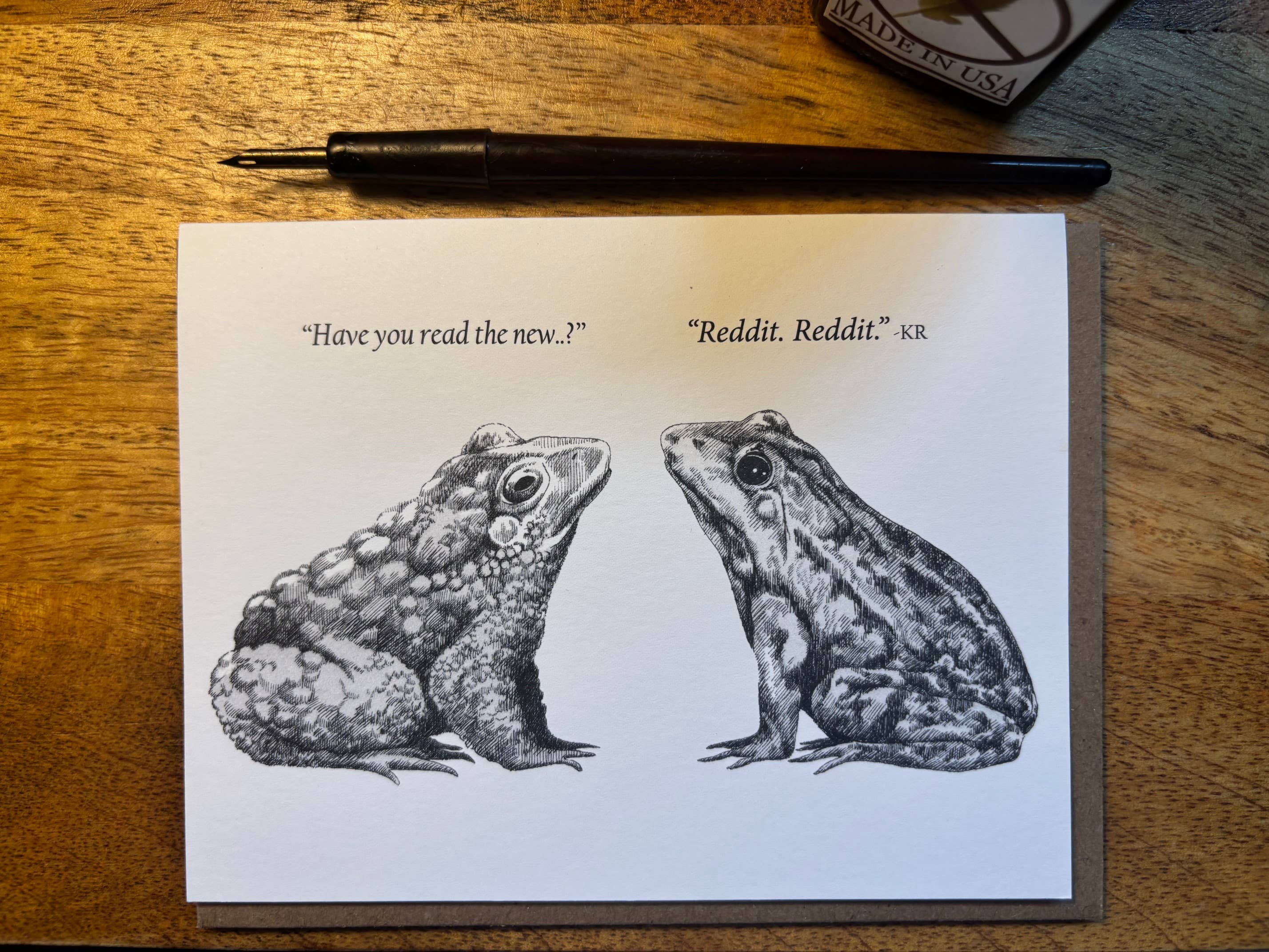 Books & Beasts Frogs Book Fun Notecard, photo 2 of 3