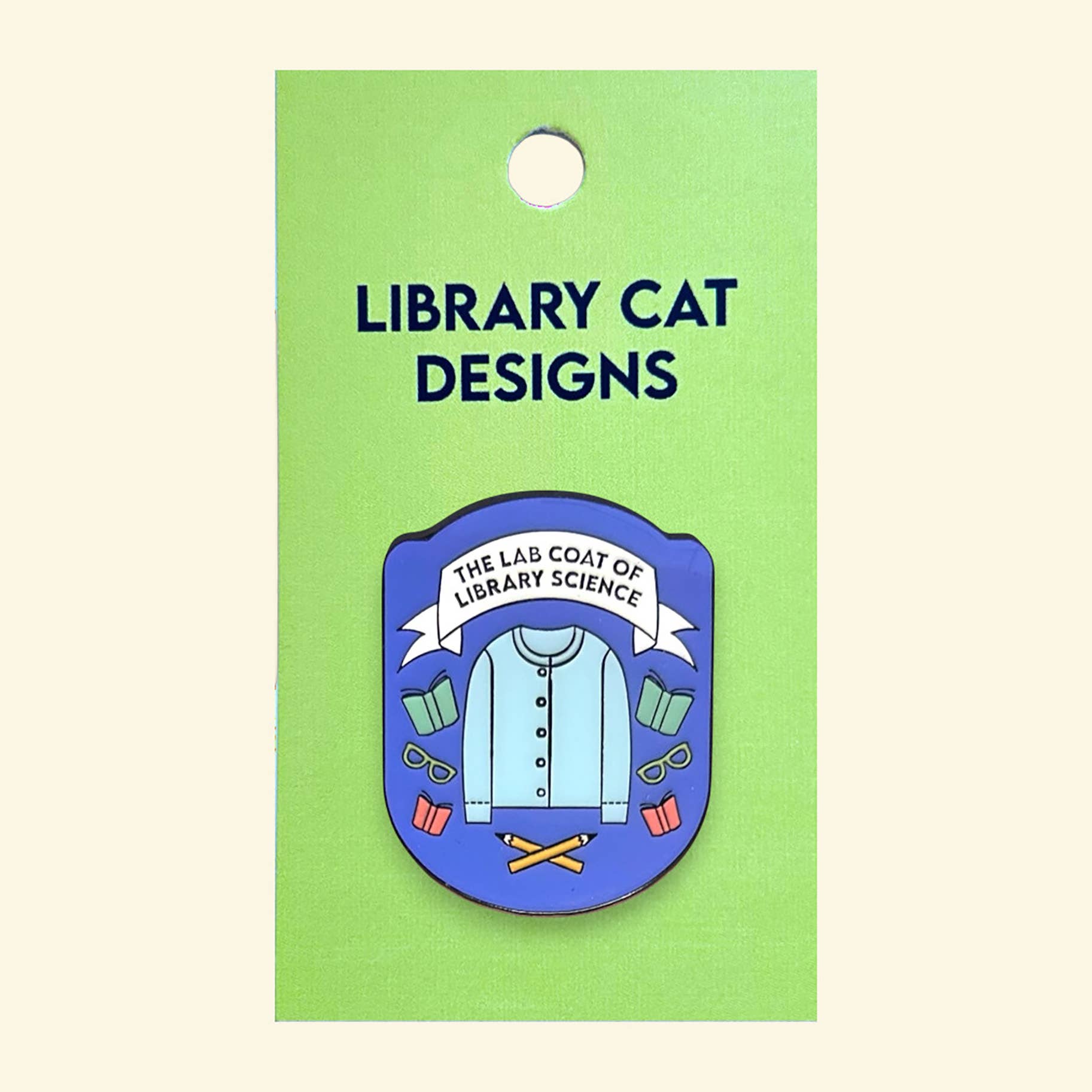 Lab Coat of Library Science Cardigan Enamel Pin, photo 2 of 2