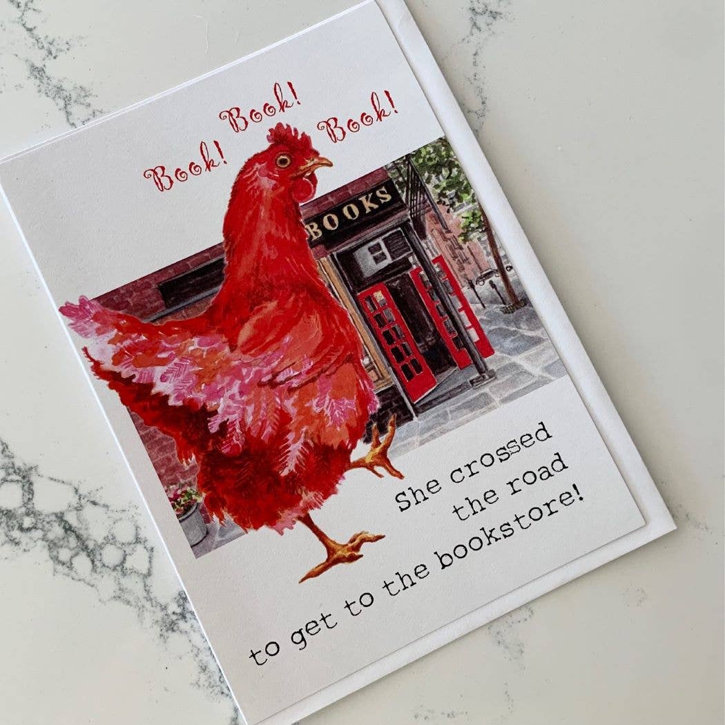 Chicken Crossing Book Love Notecard, photo 2 of 2