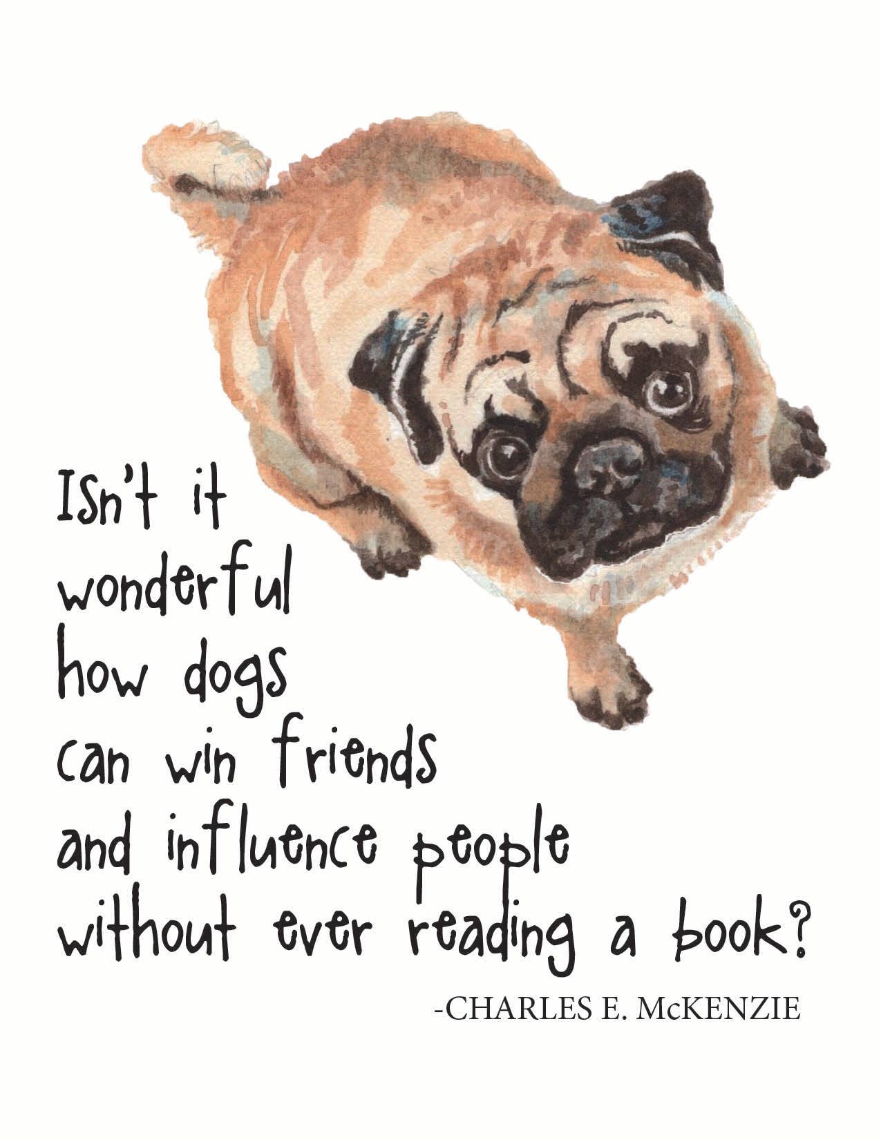 Pug Influencer Dog Love Notecard, photo 1 of 3