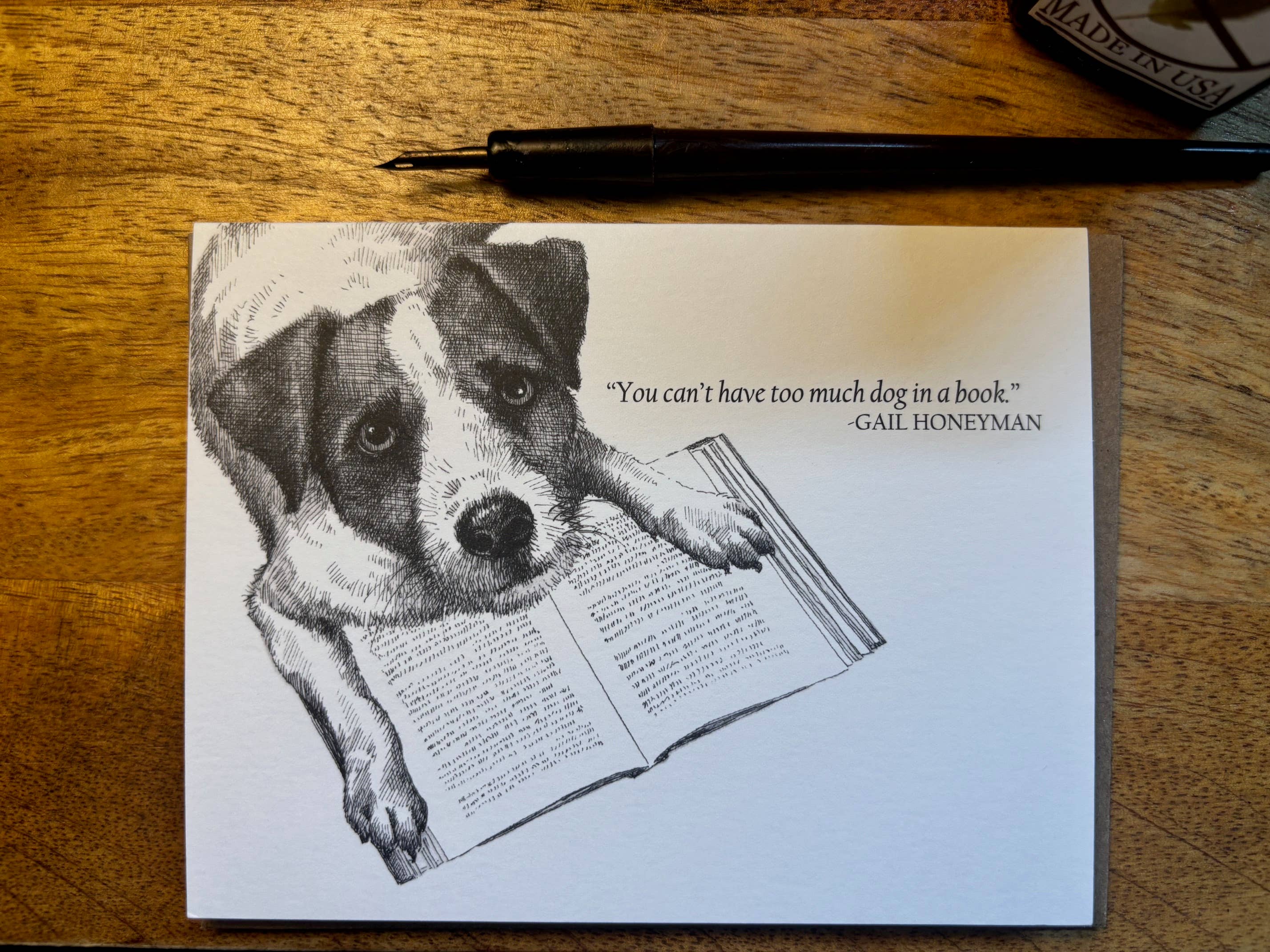 Books & Beasts Dog Book Fun Notecard, photo 2 of 3