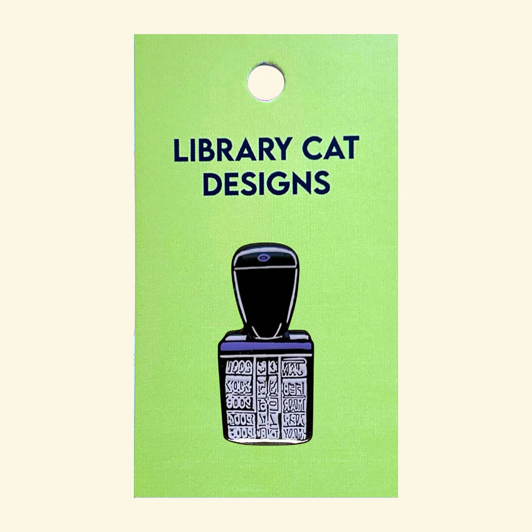 Cute Purple Date Stamp Enamel Pin, photo 2 of 2