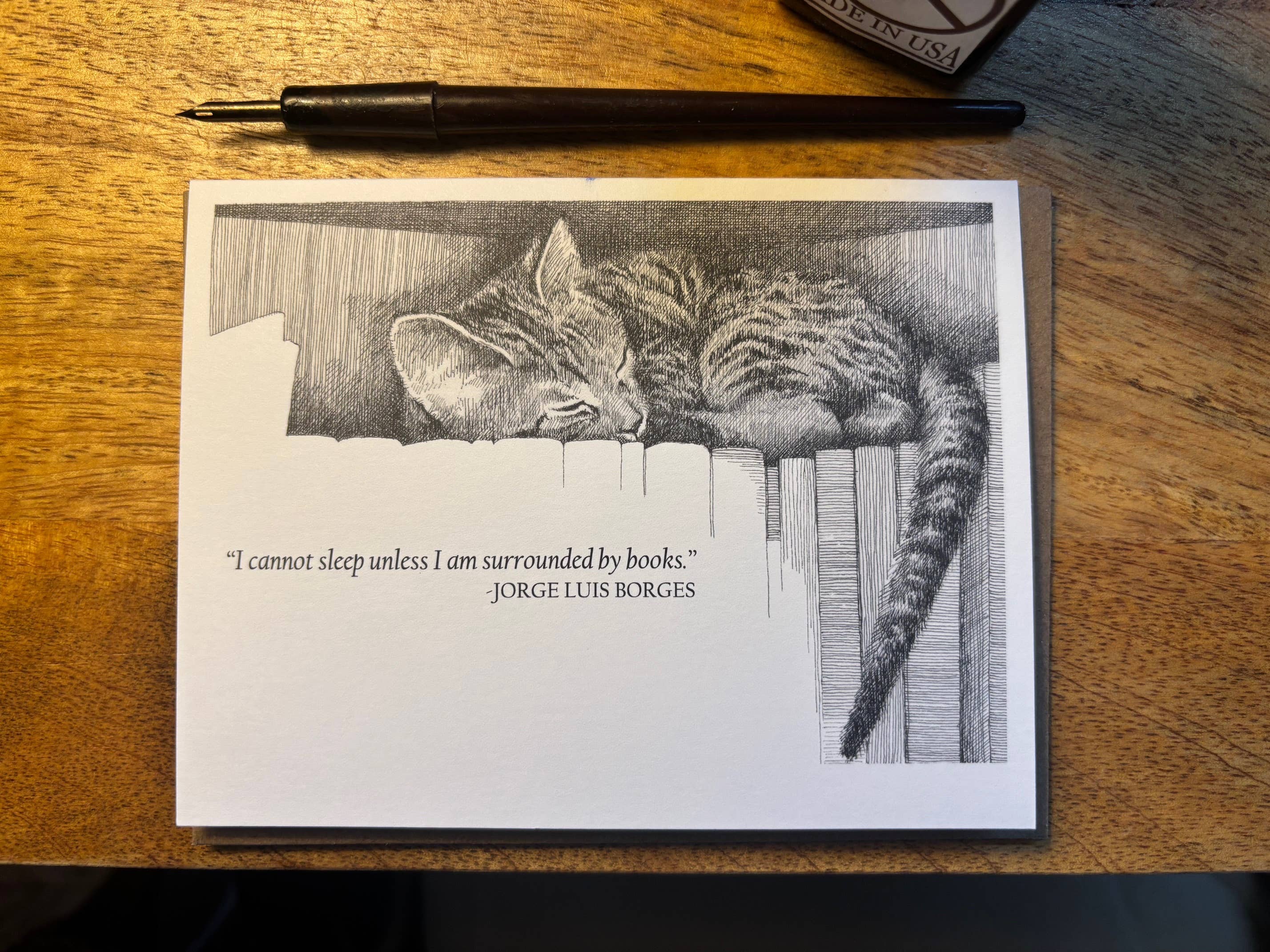Books & Beasts Cat Book Fun Notecard, photo 2 of 3