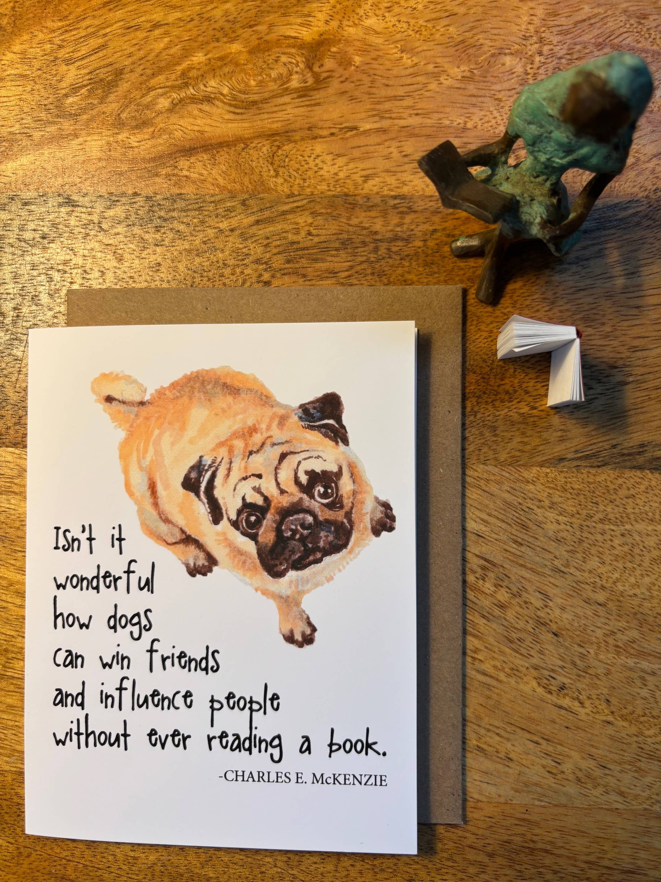 Pug Influencer Dog Love Notecard, photo 2 of 3