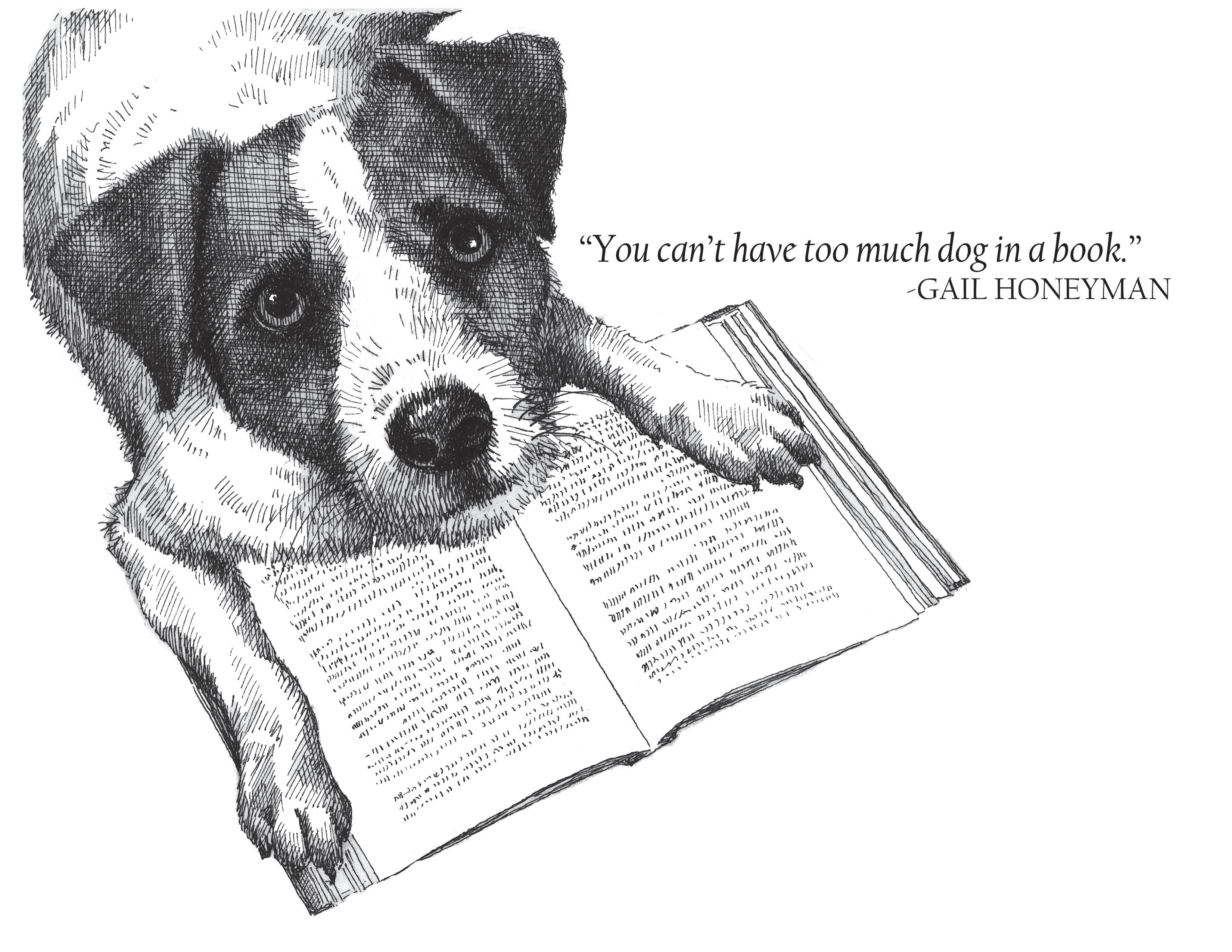 Books & Beasts Dog Book Fun Notecard, photo 1 of 3