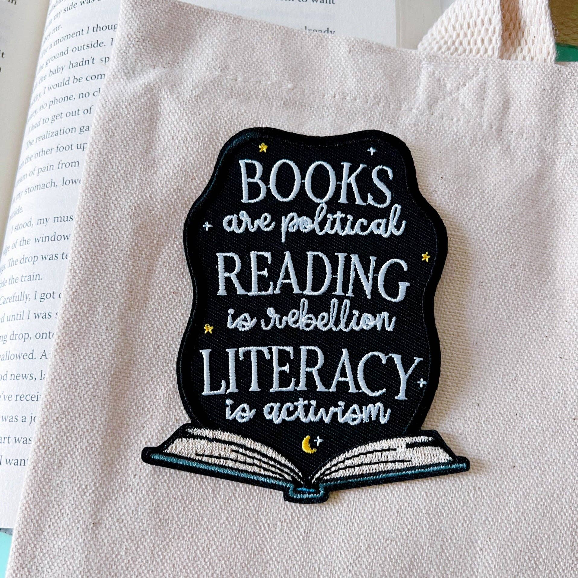 Books Are Political Iron On Patch, photo 3 of 3